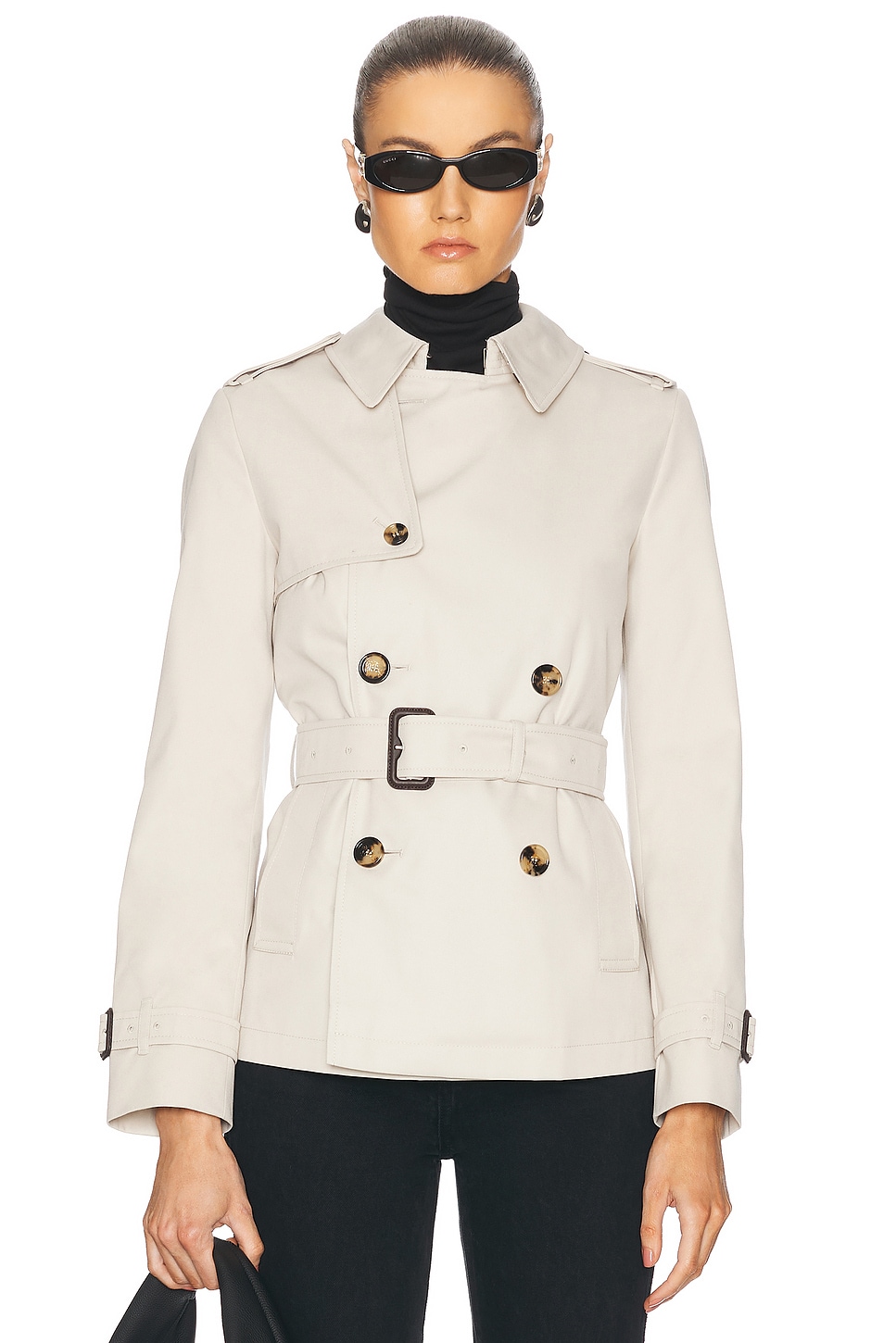 Image 1 of Burberry Belted Jacket in Taupe