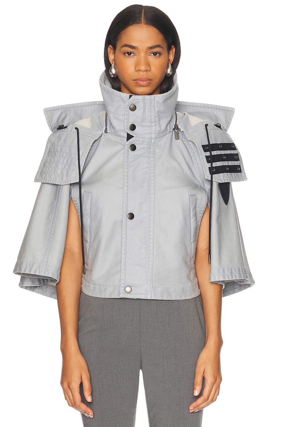 Image 1 of Burberry Button Up Cape in Gale