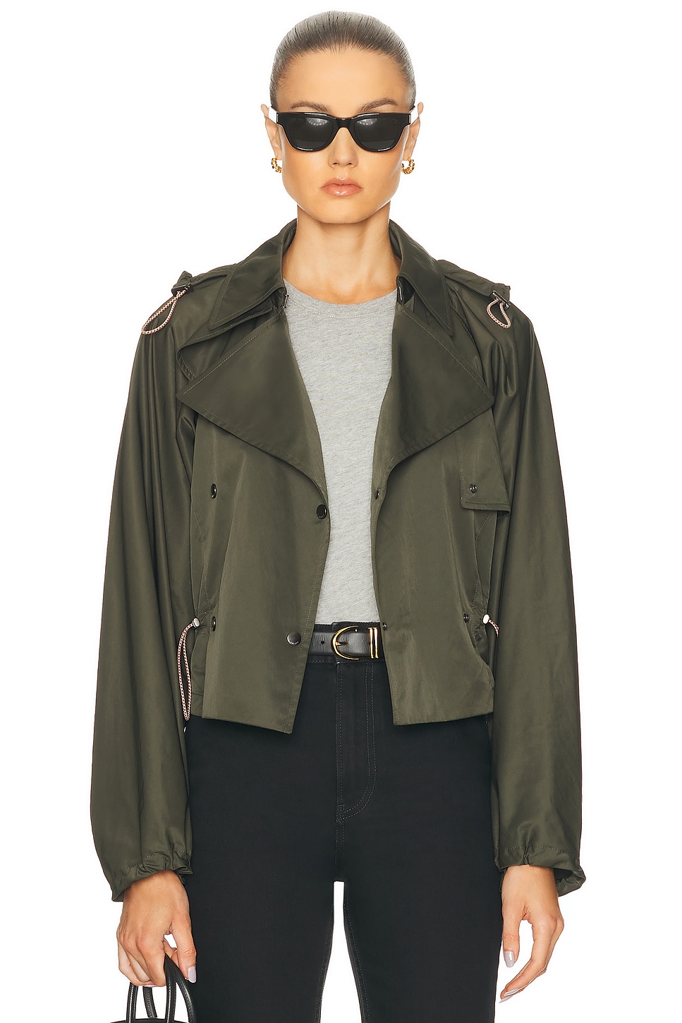 Belted Coat in Dark Green
