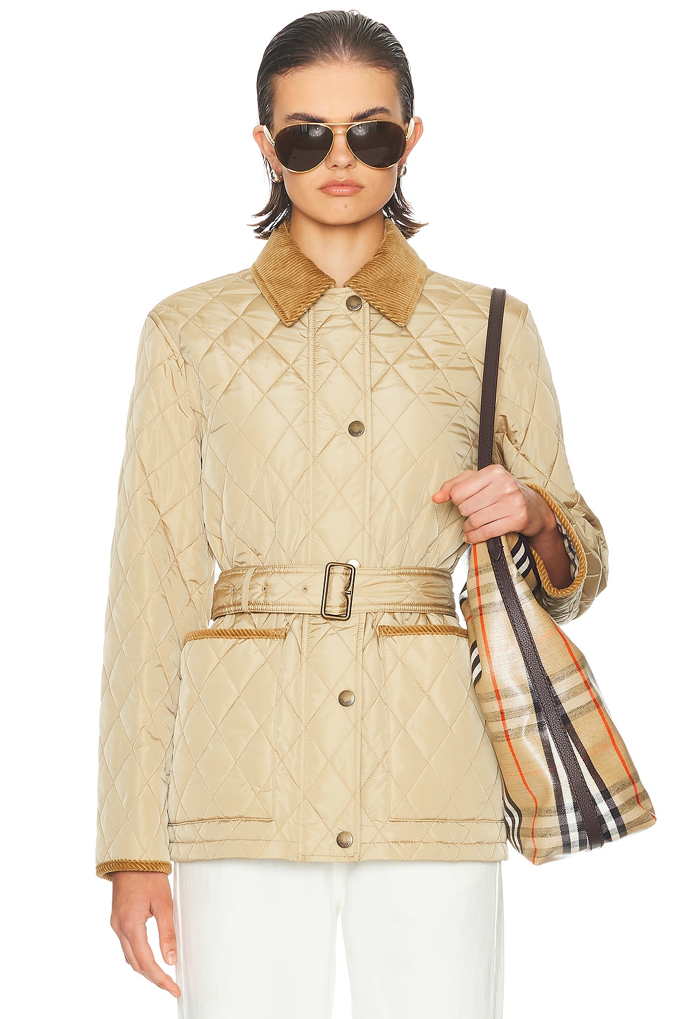 Belted Jacket in Beige