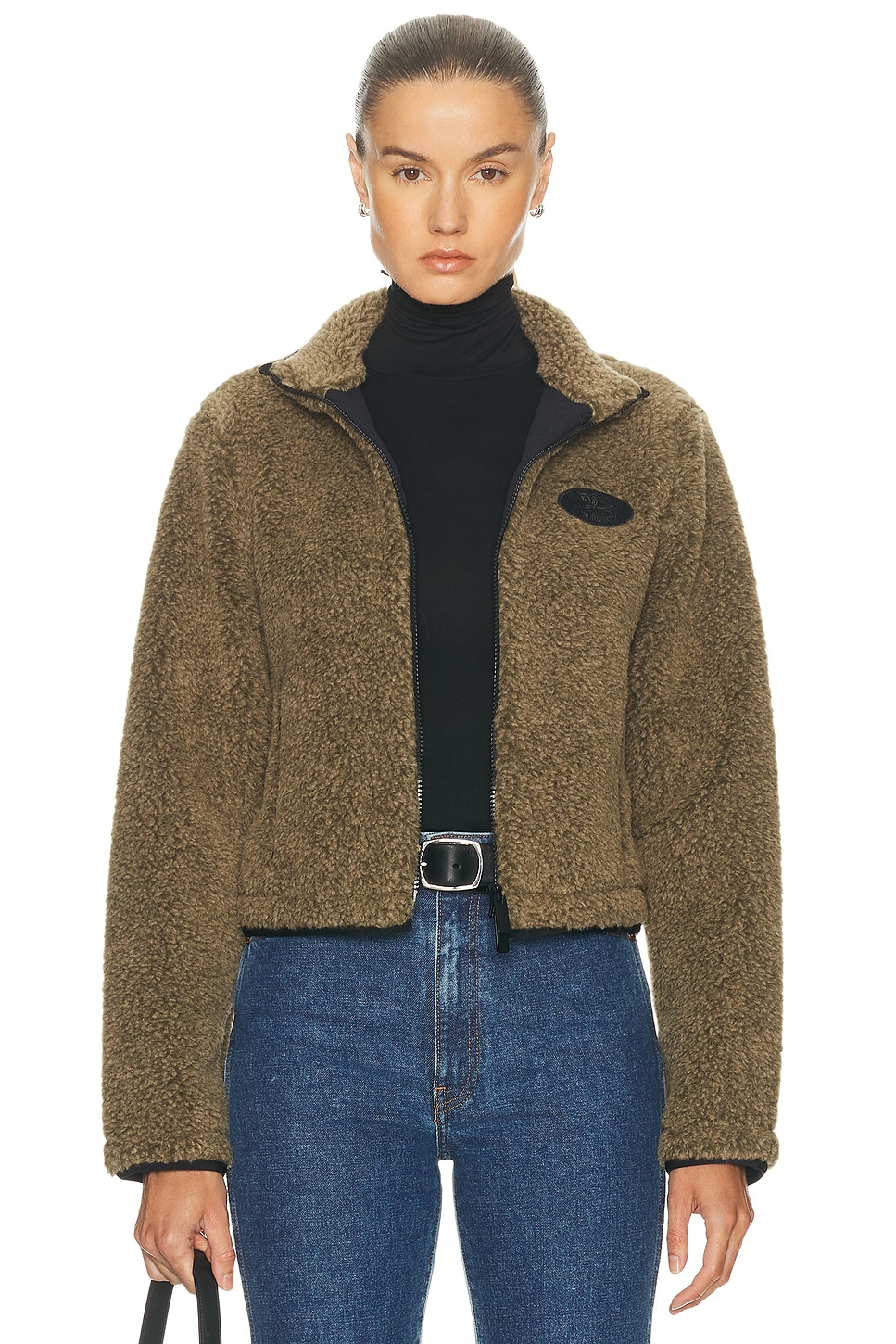 Image 1 of Burberry Fleece Jacket in Mire Melange