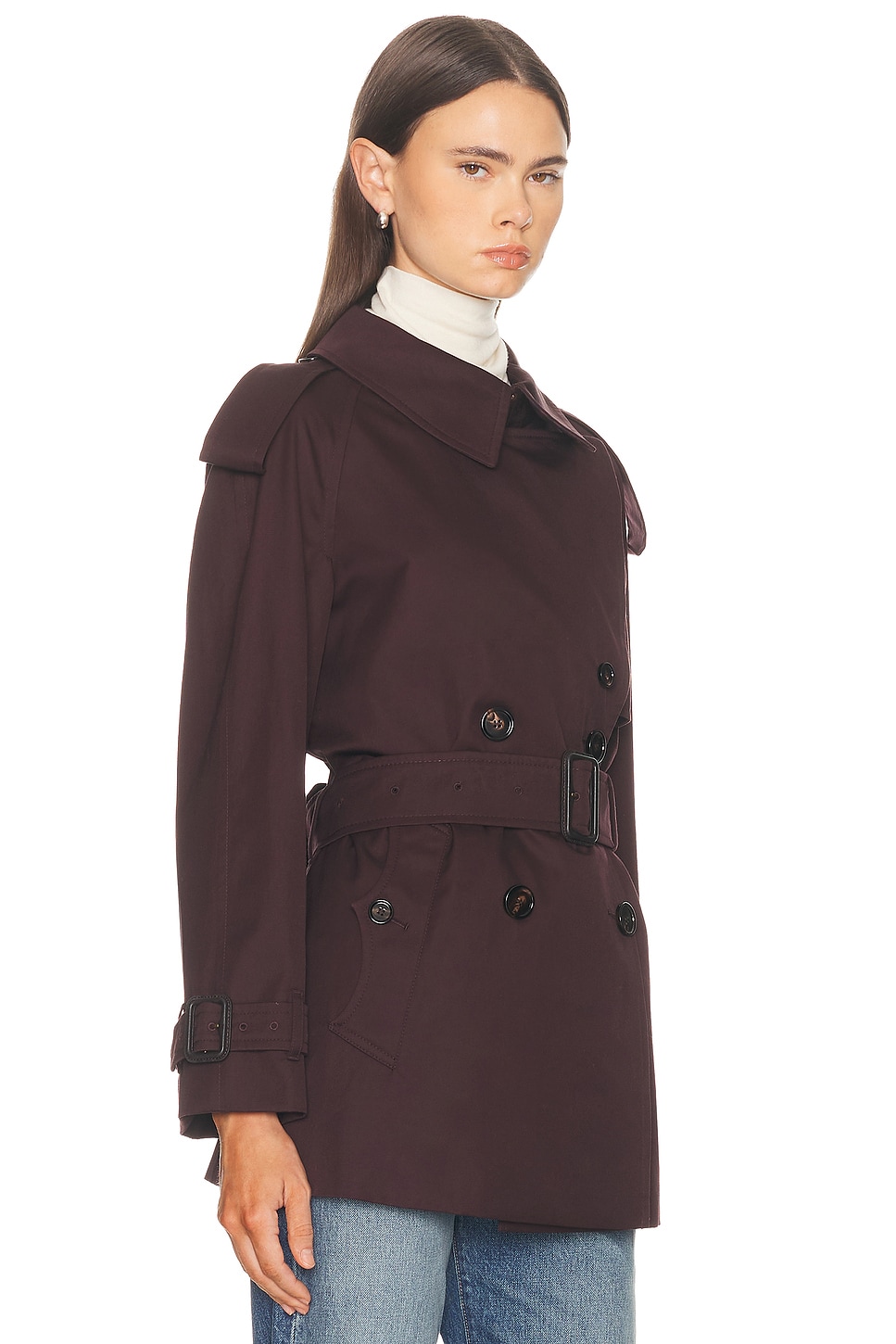 Burberry Trench Coat In Burgundy