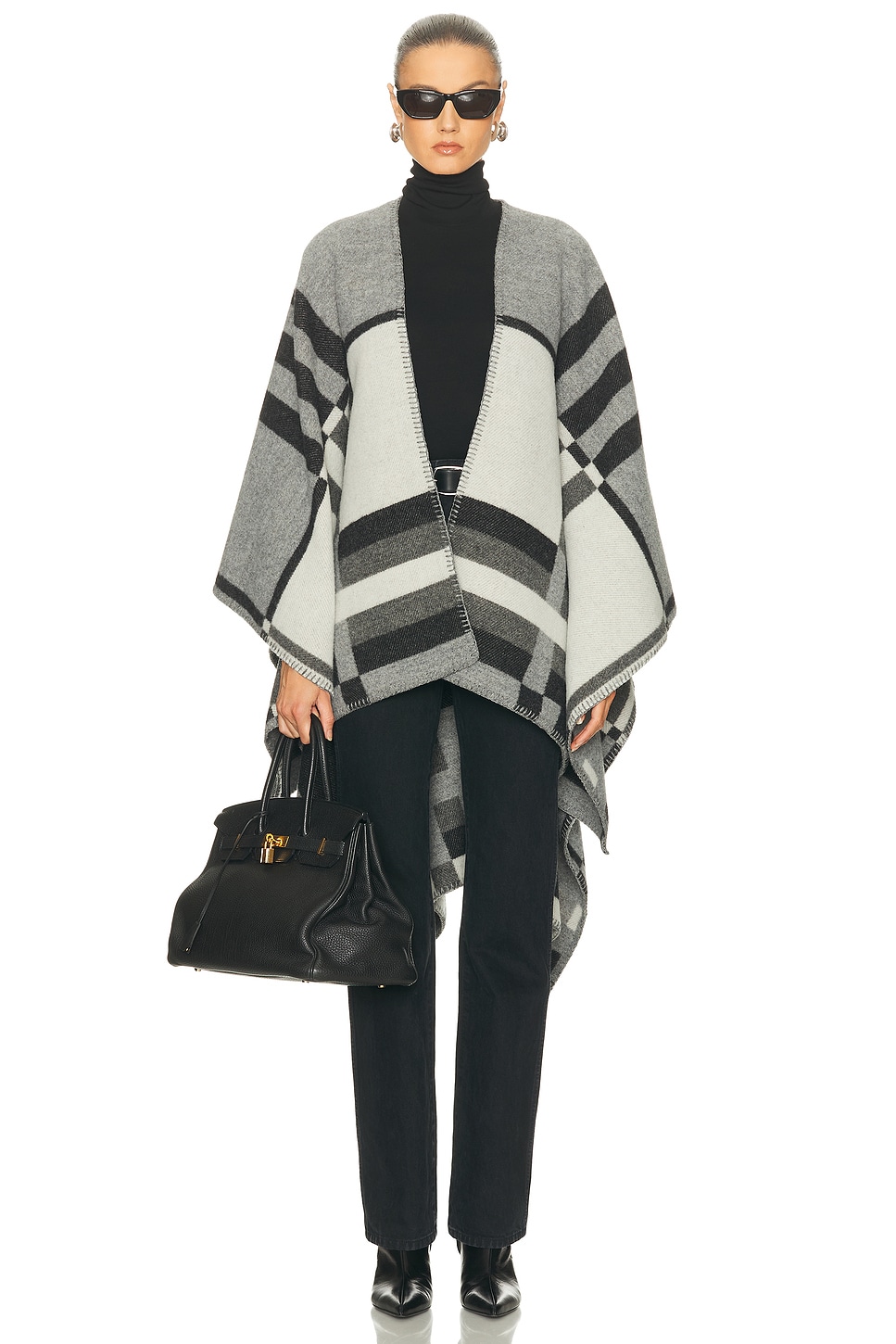 Burberry Blanket Cape In Gray