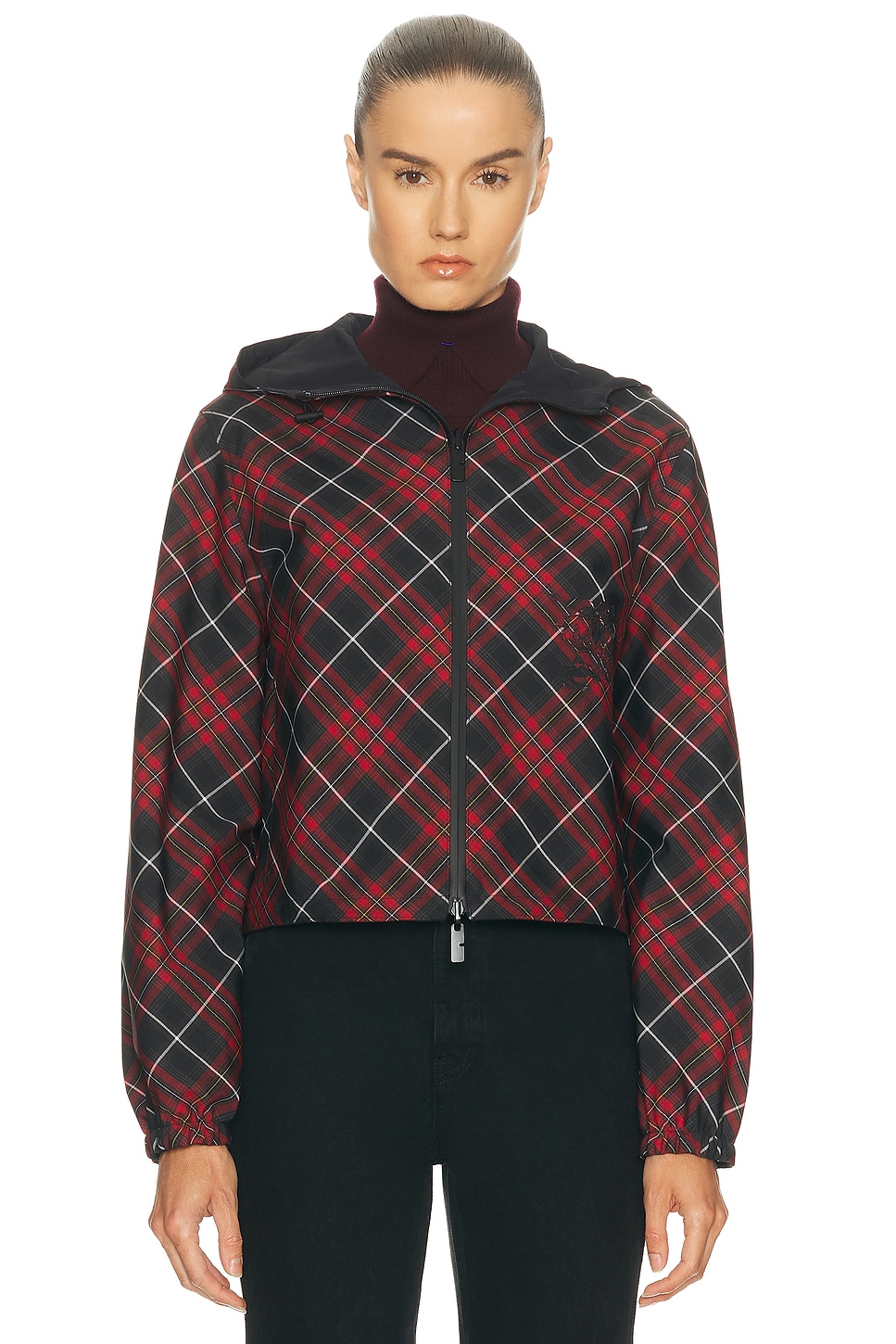 Burberry Salisbury Check Coat In Black