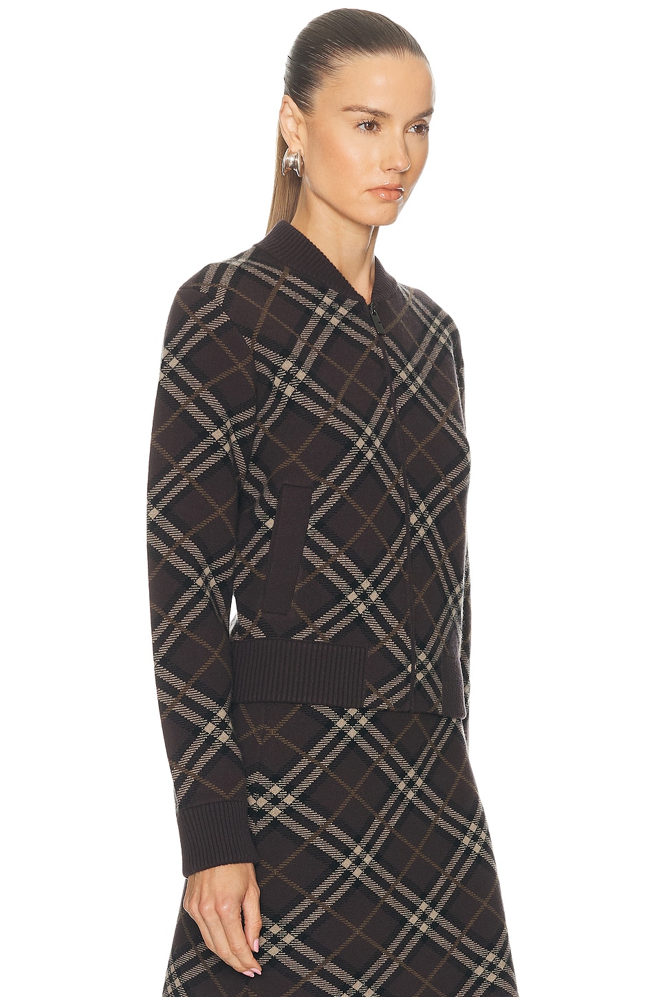 Burberry Zip Up Jacket In Black