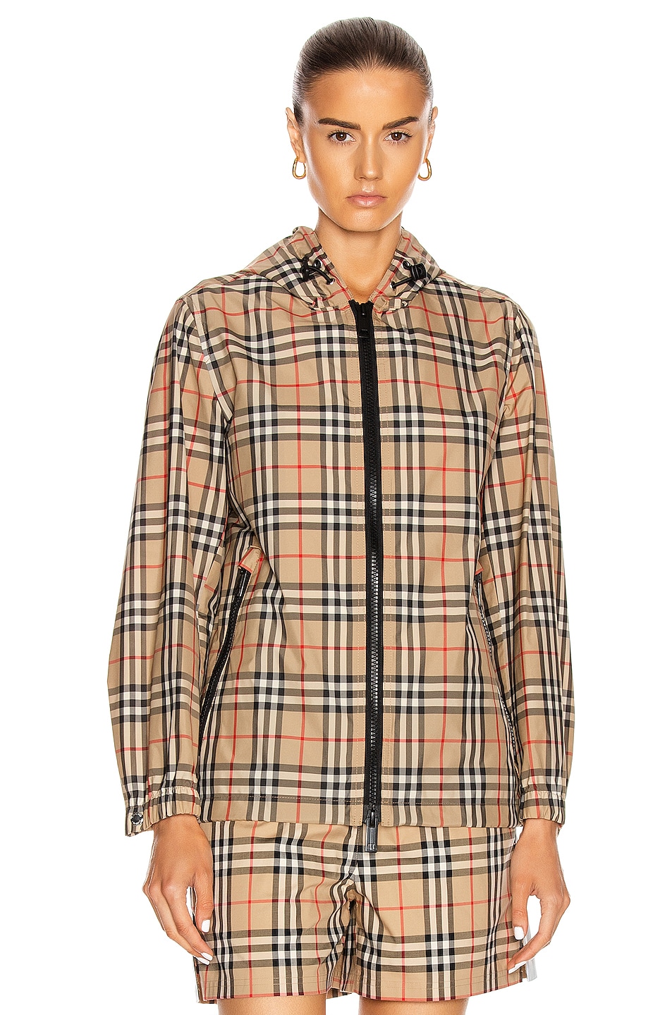 Burberry Hooded Jacket in Archive Beige Check | FWRD