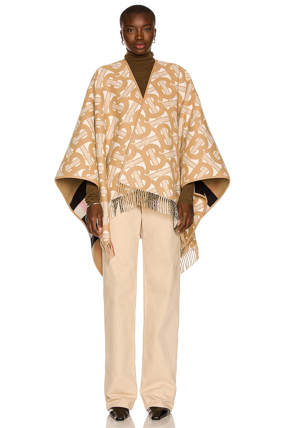 Image 1 of Burberry Charlotte Cape in Archive Beige