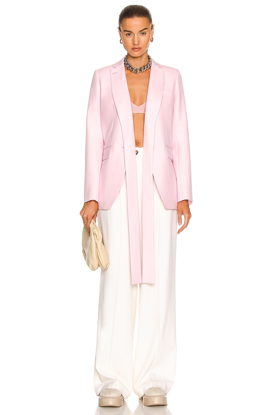 Image 1 of Burberry Tailored Jacket in Pale Candy Pink