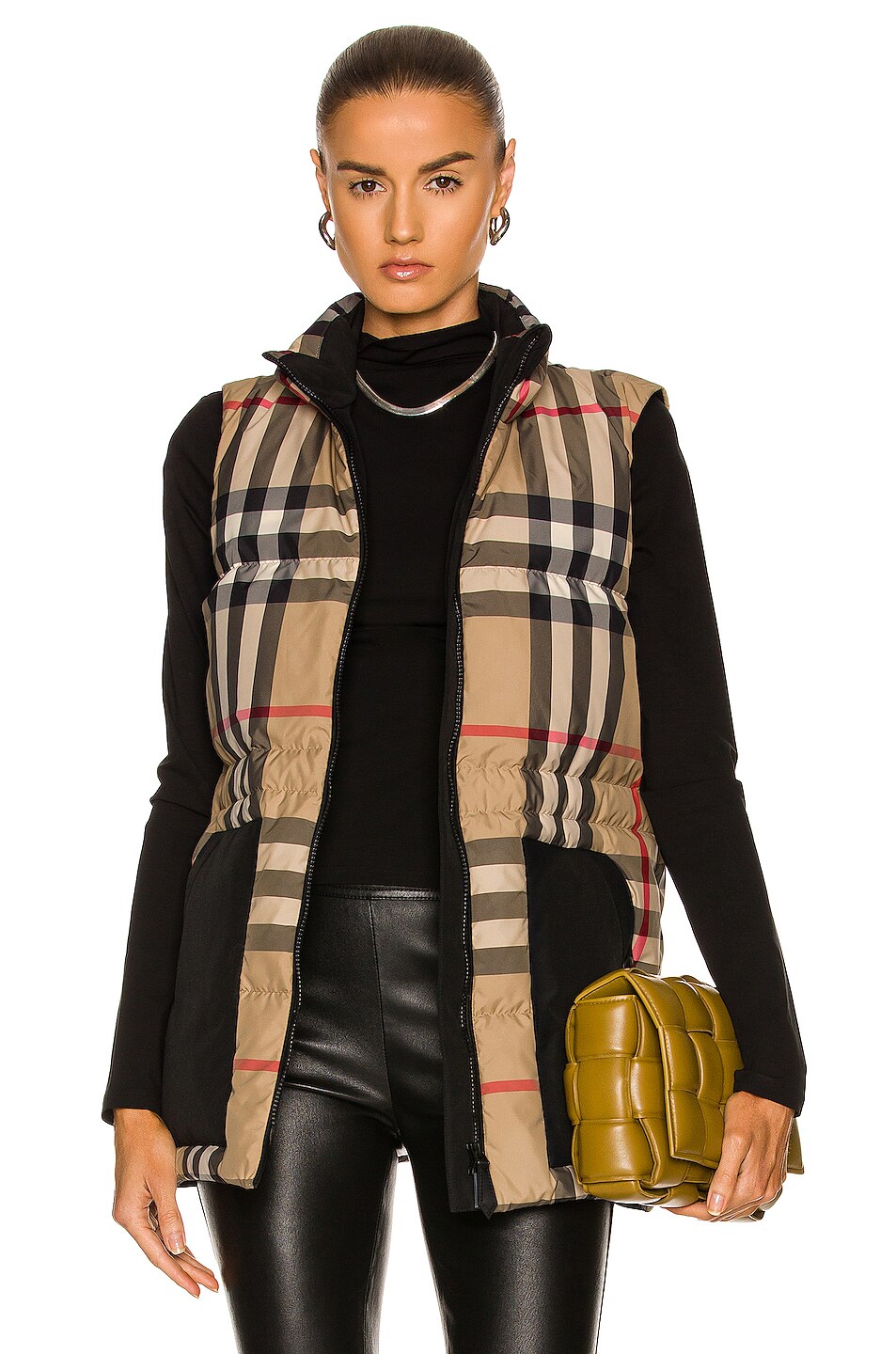 Image 1 of Burberry Broadwas Arc Check Sleeveless Vest in Archive Beige IP Check