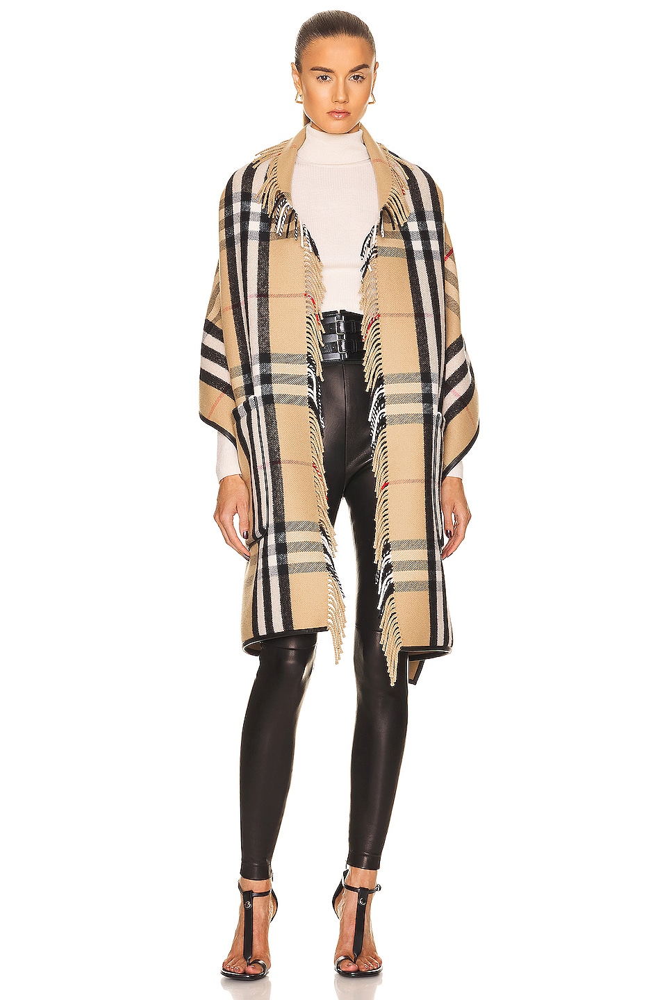 Image 1 of Burberry Helen Pocket Cape in Archive Beige