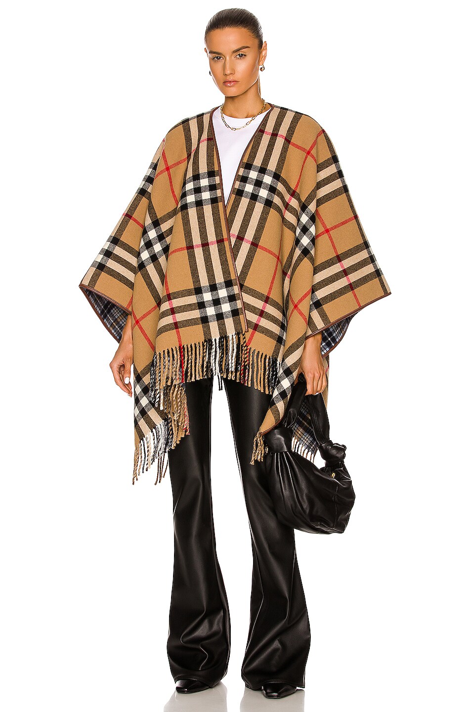 Burberry Reversible Charlotte Cape in Camel | FWRD
