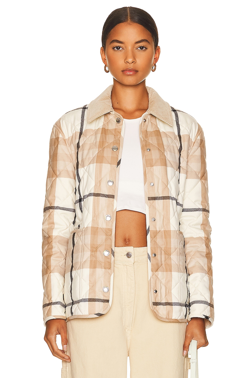 Image 1 of Burberry Dranefeld Jacket in Frosted White Check