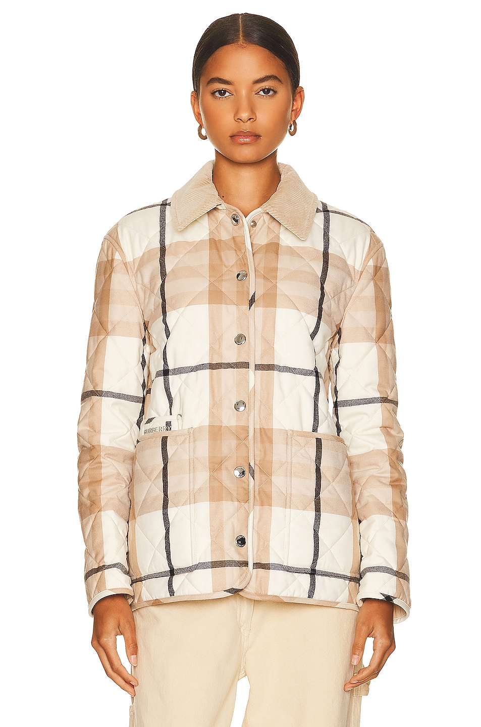 Burberry Dranefeld Jacket in Frosted White Check | FWRD