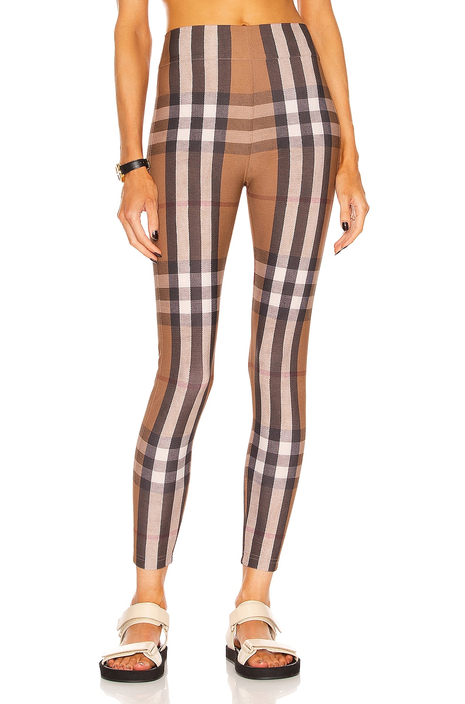 Image 1 of Burberry Madden Check Legging in Birch Brown