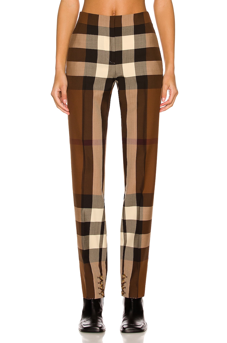 Image 1 of Burberry Aimie Pant in Dark Birch Brown Check