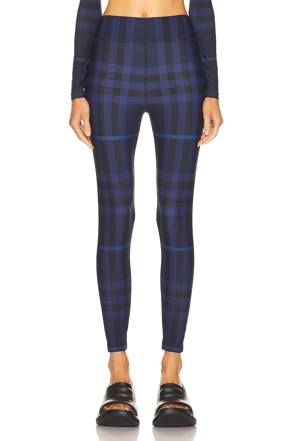 Image 1 of Burberry Madden Check Legging in Dark Charcoal Blue IP Check