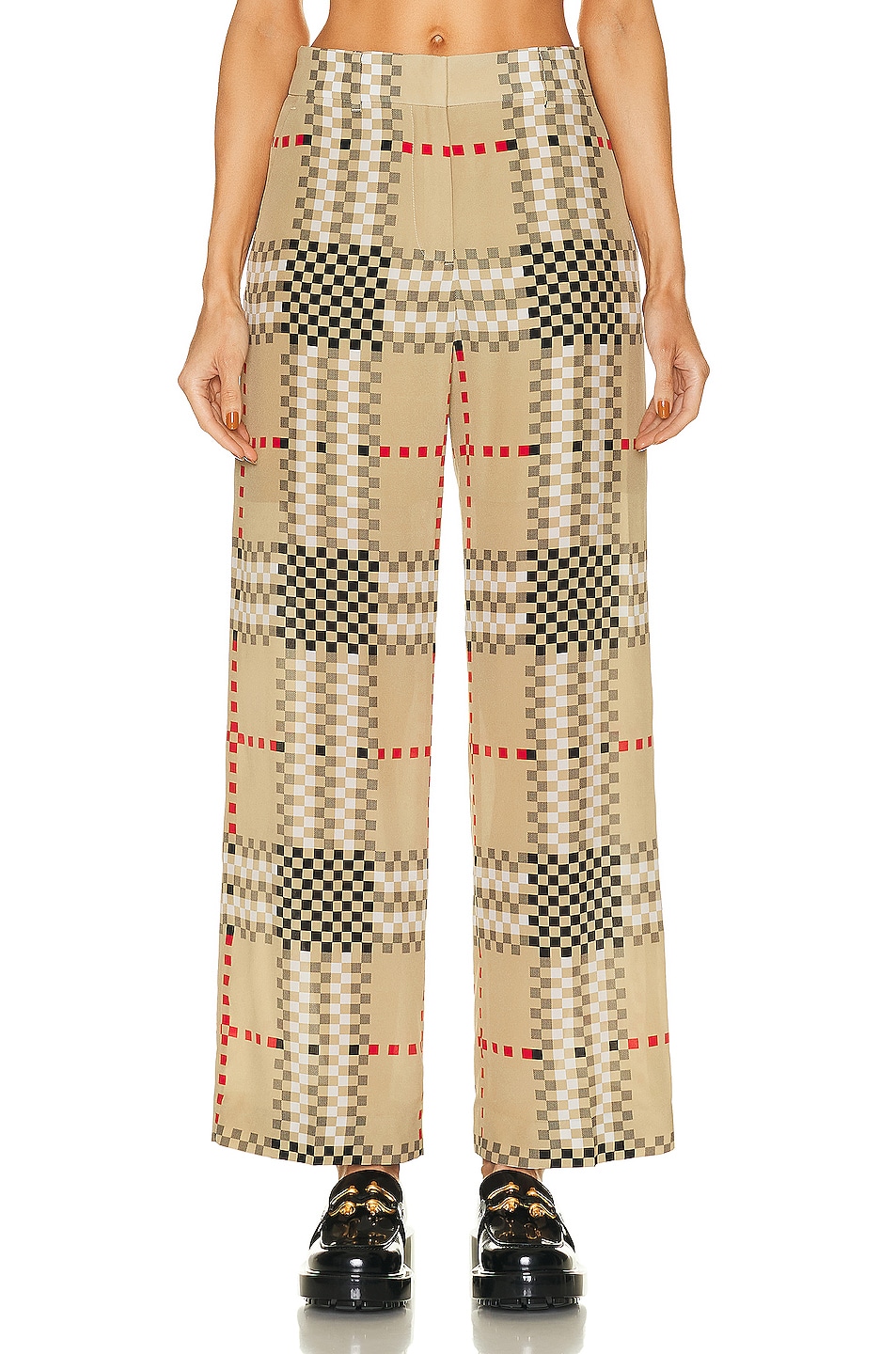 Image 1 of Burberry Jane Pant in Archive Beige Pattern