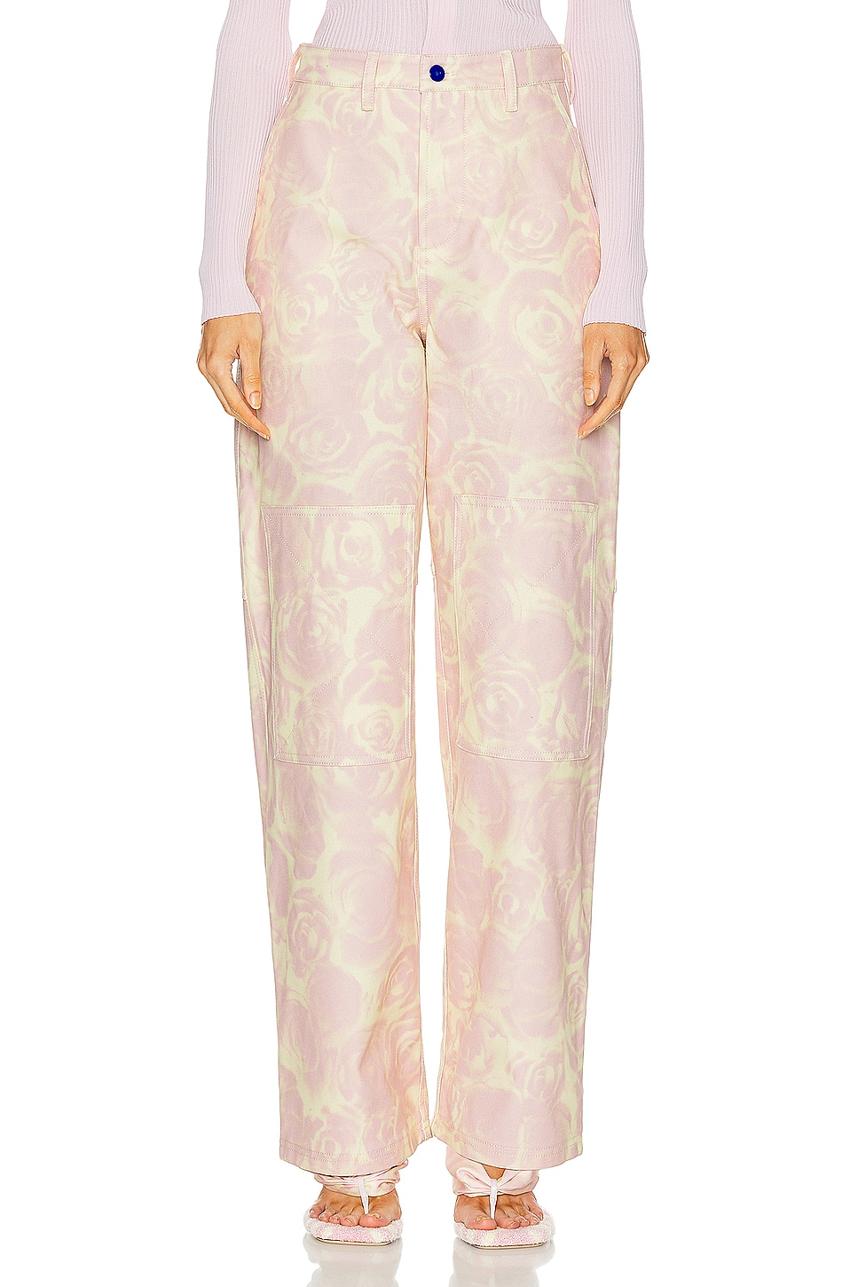 Image 1 of Burberry Knee Detail Pant in Cameo Pattern
