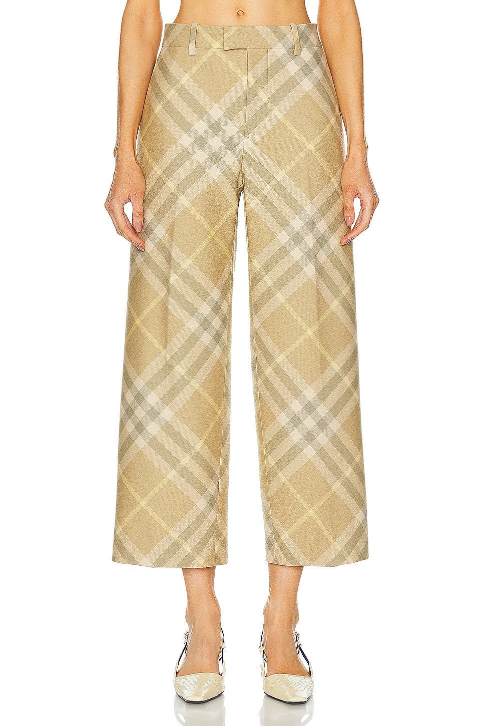 Image 1 of Burberry Tailored Trouser in Flax Check