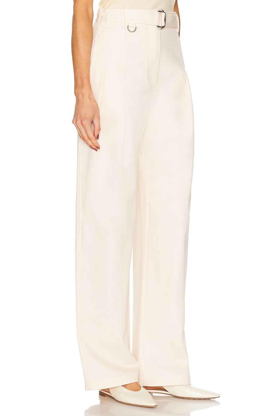 Shop Burberry High Waisted Pleated Trouser