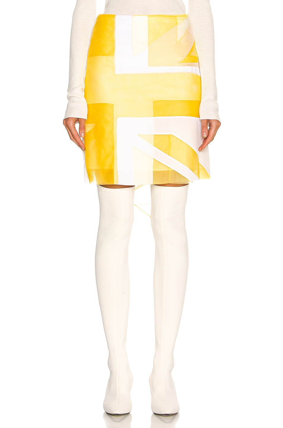 Image 1 of Burberry Jack Intarsia Skirt in Optic White