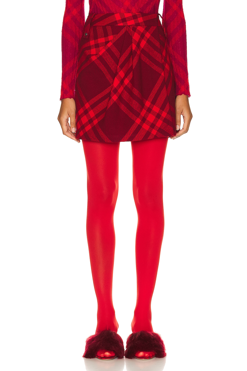 Image 1 of Burberry Check Mini Skirt in Ripple IP Check