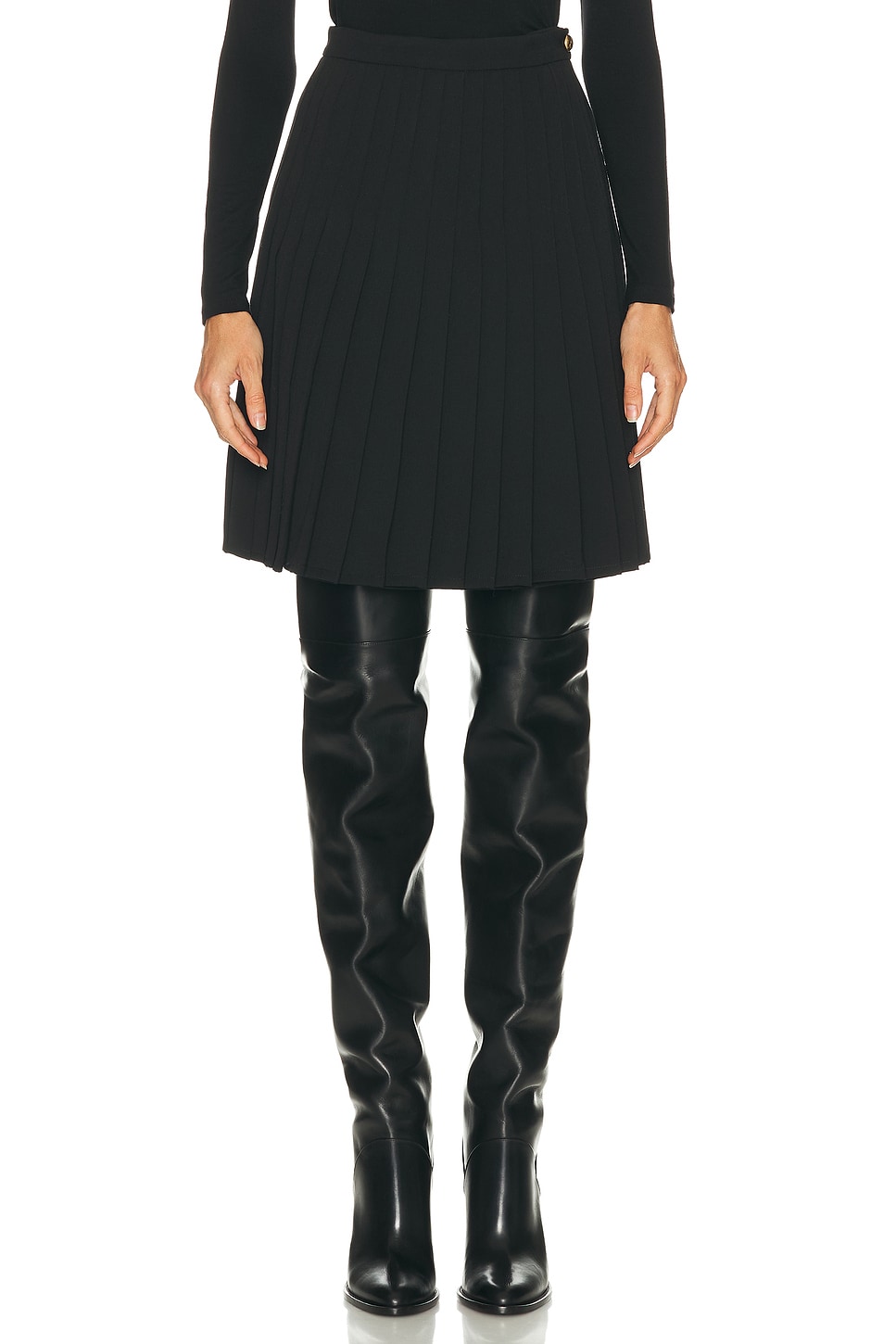 Image 1 of Burberry Eleonora Pleated Skirt in Black