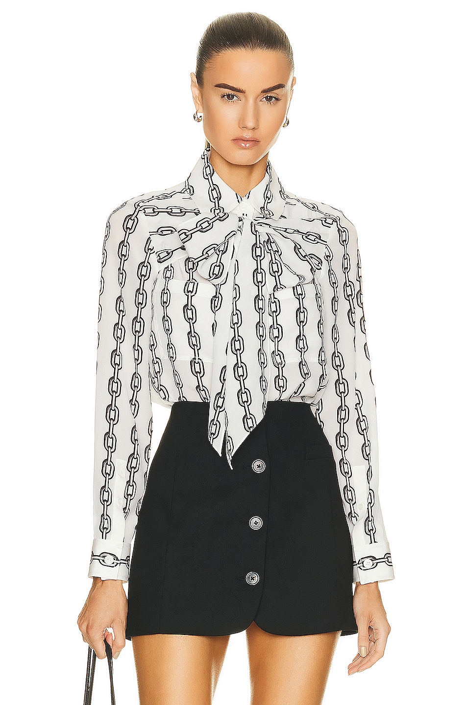 Image 1 of Burberry Tammy Blouse in White Pattern