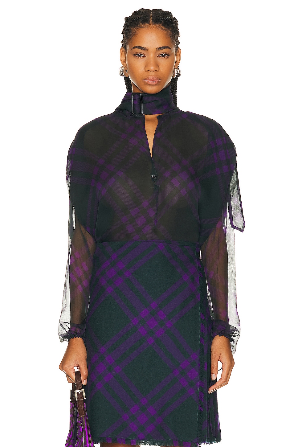 Image 1 of Burberry Long Sleeve Blouse in Royal IP Pattern