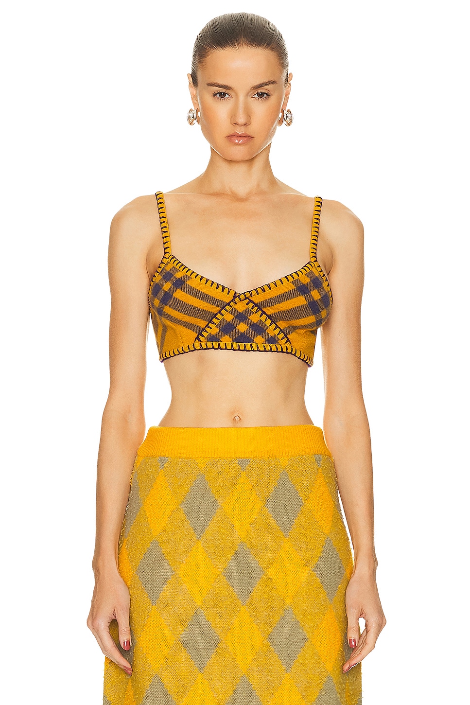 Image 1 of Burberry Bralette Top in Pear IP Check