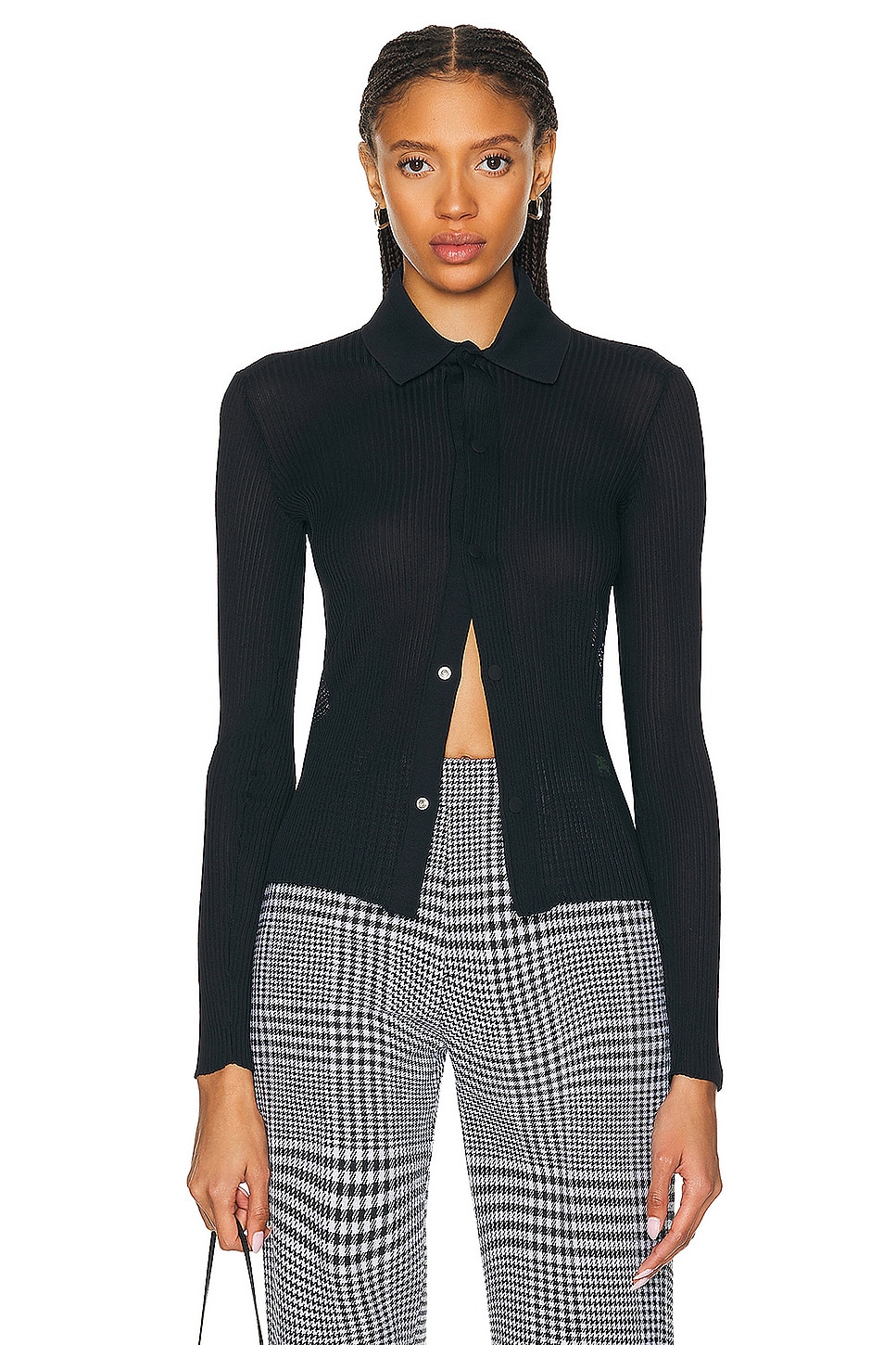 Image 1 of Burberry Collar Top in Black