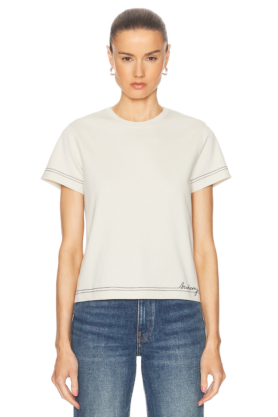 Image 1 of Burberry Short Sleeve T-Shirt in Plaster