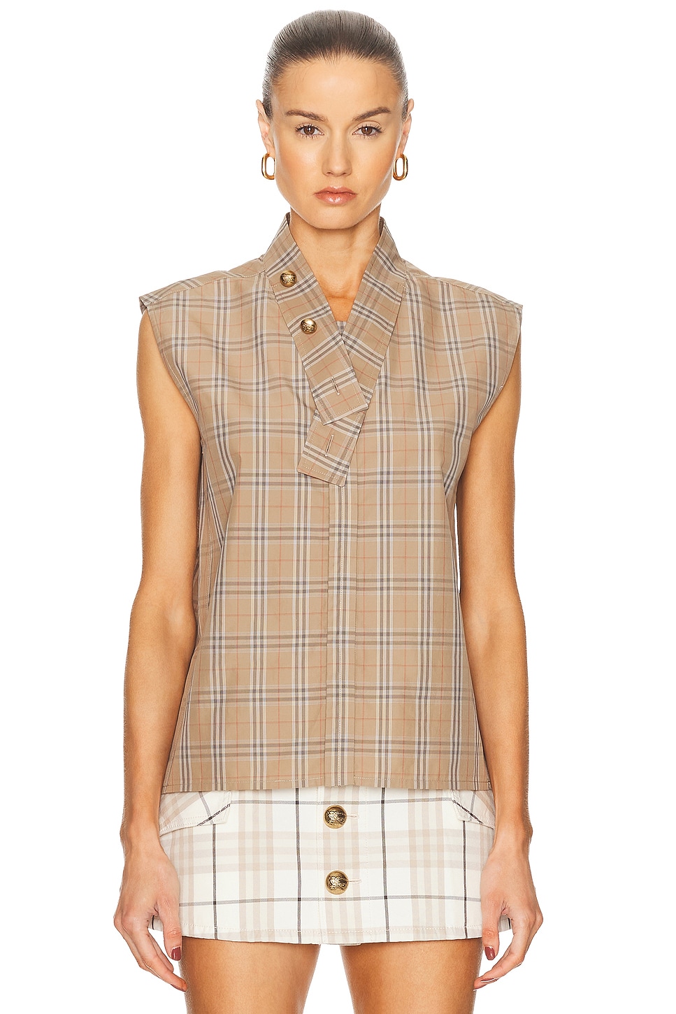 Image 1 of Burberry Sleeveless Top in Nut Ip Check