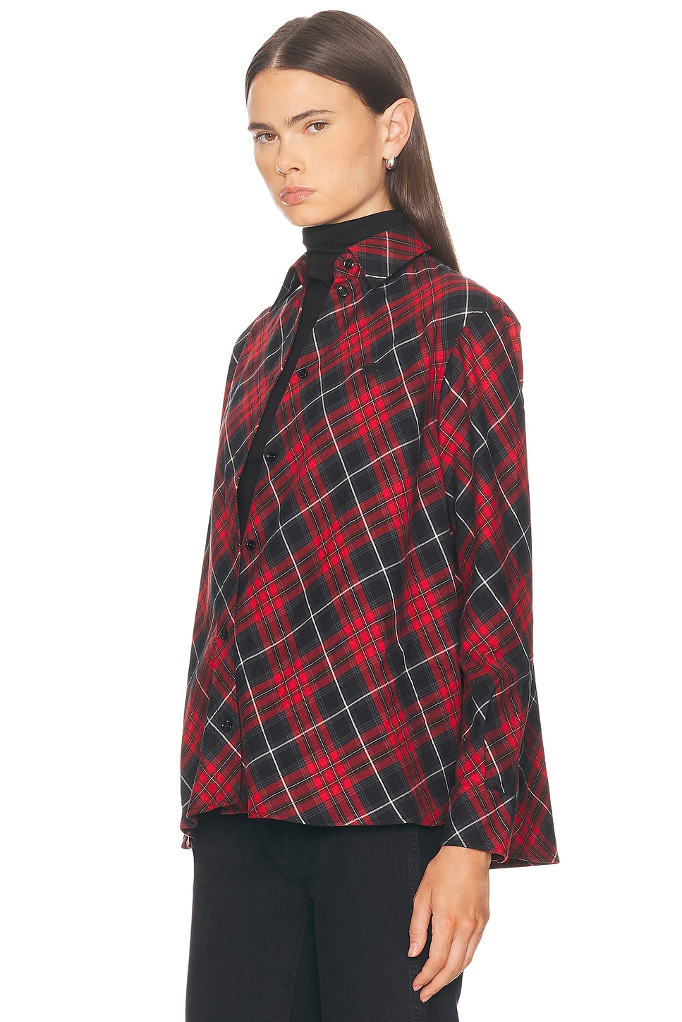 Burberry Relaxed Fit Check Cotton Flannel Shirt In Red