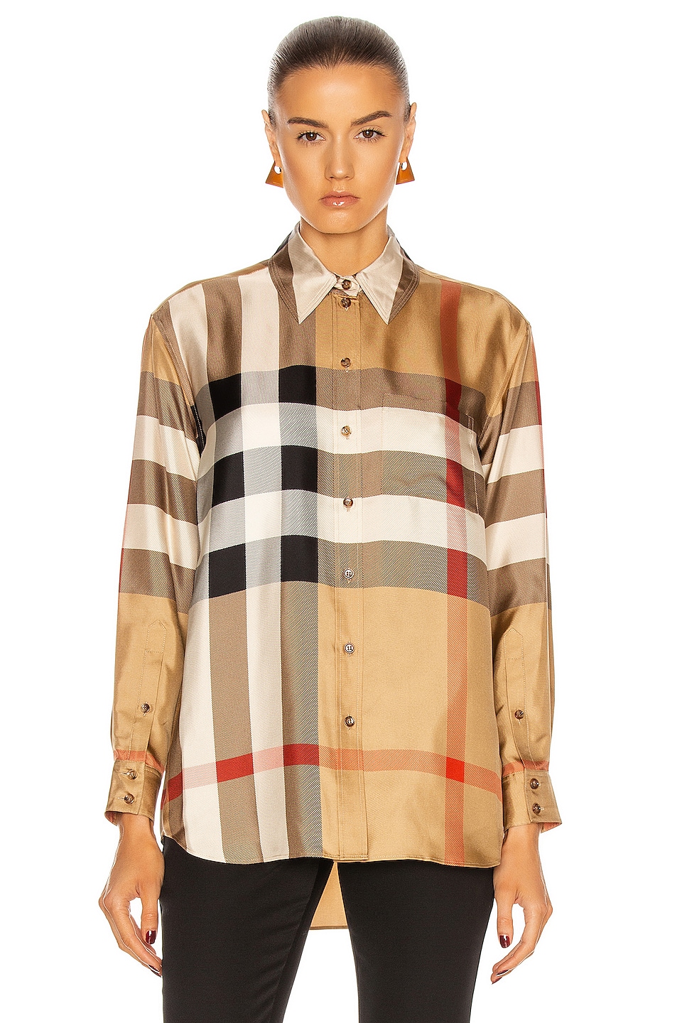 Burberry Carlota Button Down Top in Archive Beige | FWRD