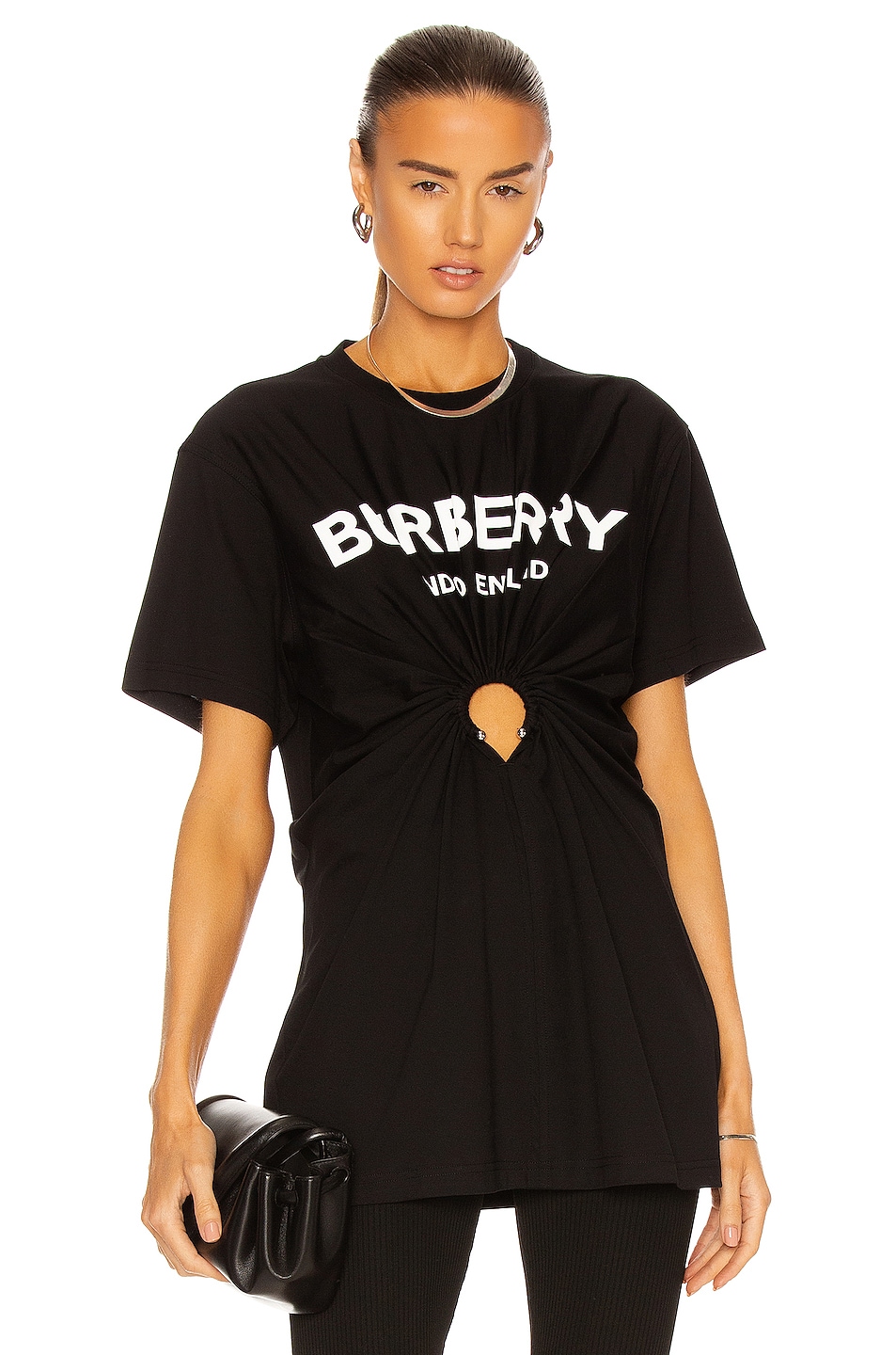 Image 1 of Burberry Virginia Oversized Top in Black