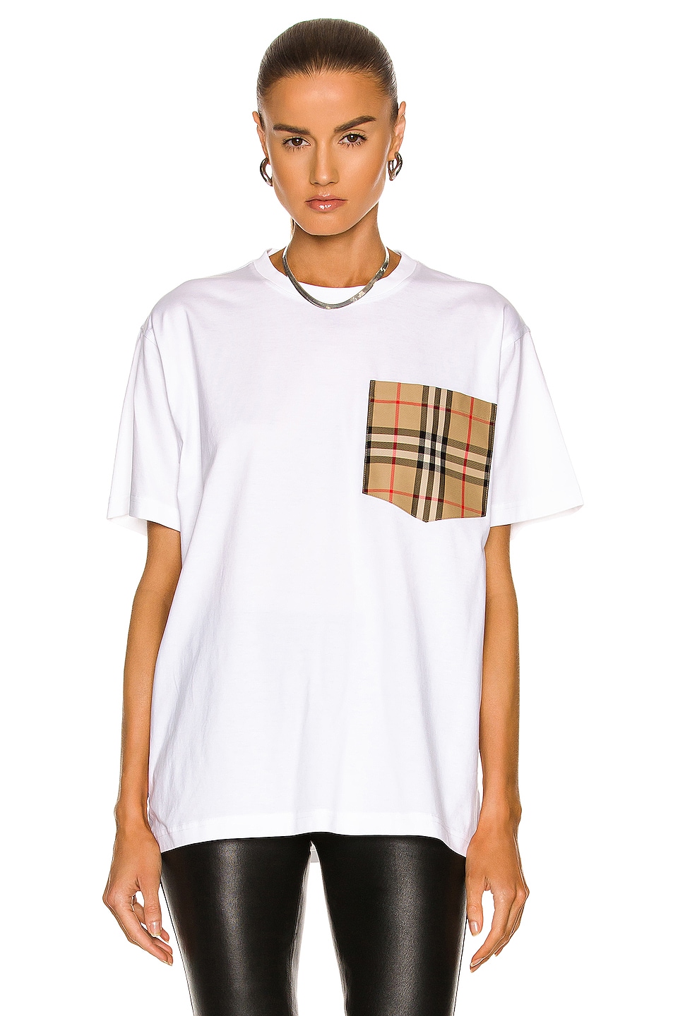 Image 1 of Burberry Carrick Check Pocket Shirt in White