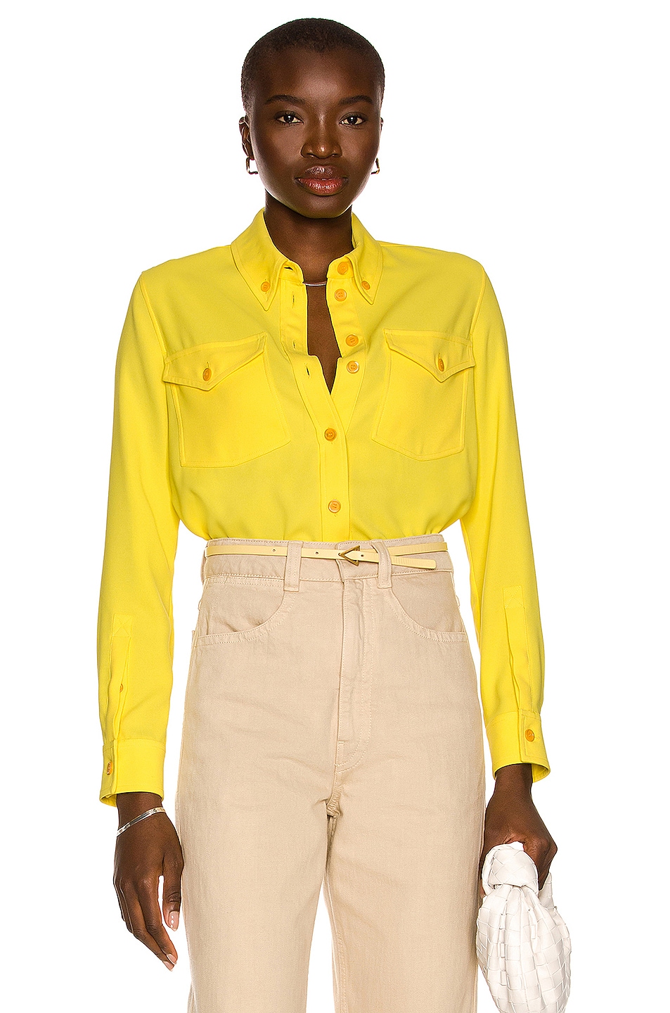 Image 1 of Burberry Scarf Shirt in Pale Tulip Yellow