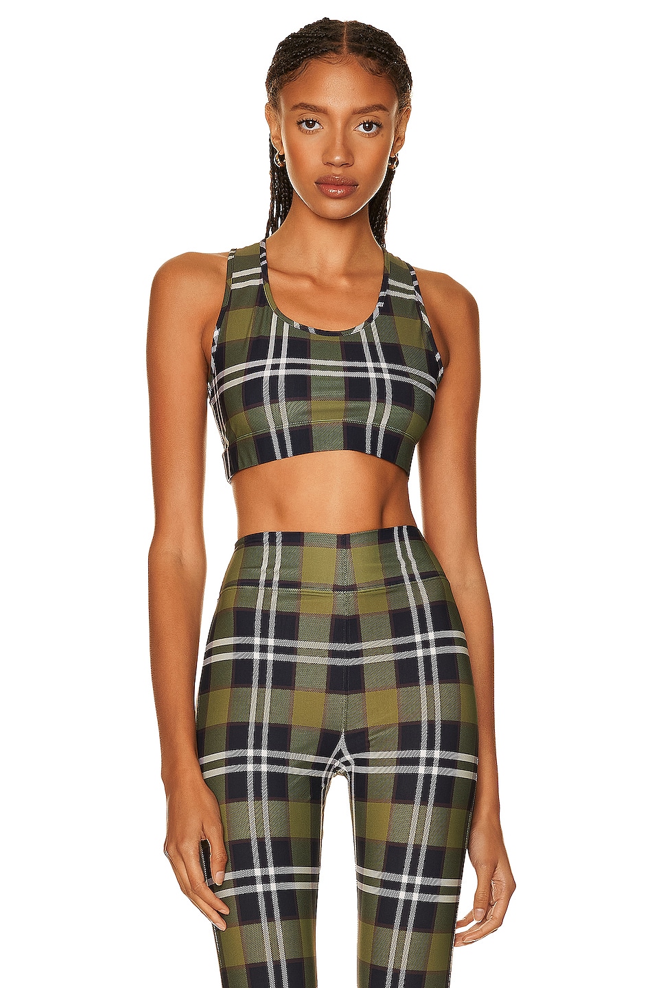 Image 1 of Burberry Immy Top in Dark Olive Green Check
