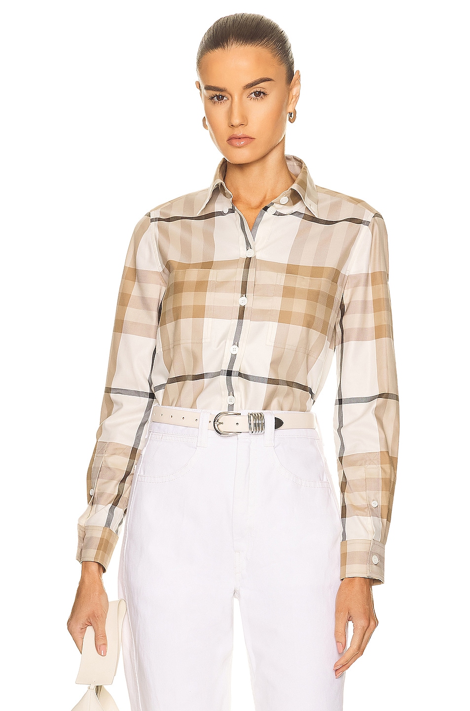 Image 1 of Burberry Anette Shirt in Frosted White Check