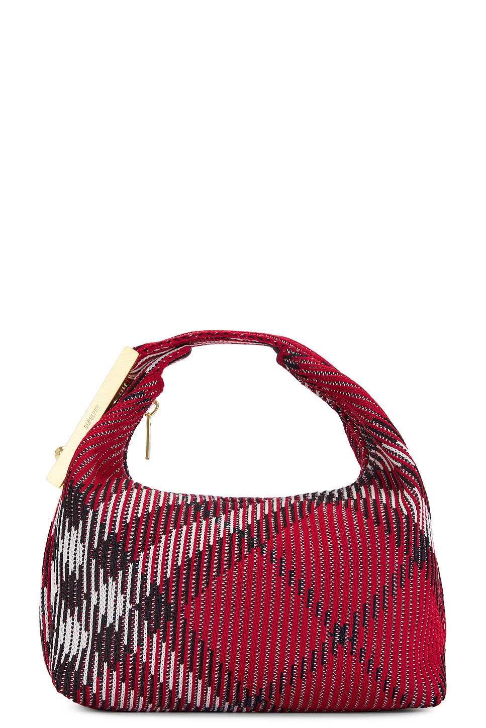 Shop Burberry Mini Knit Peg Bag In Scarlet