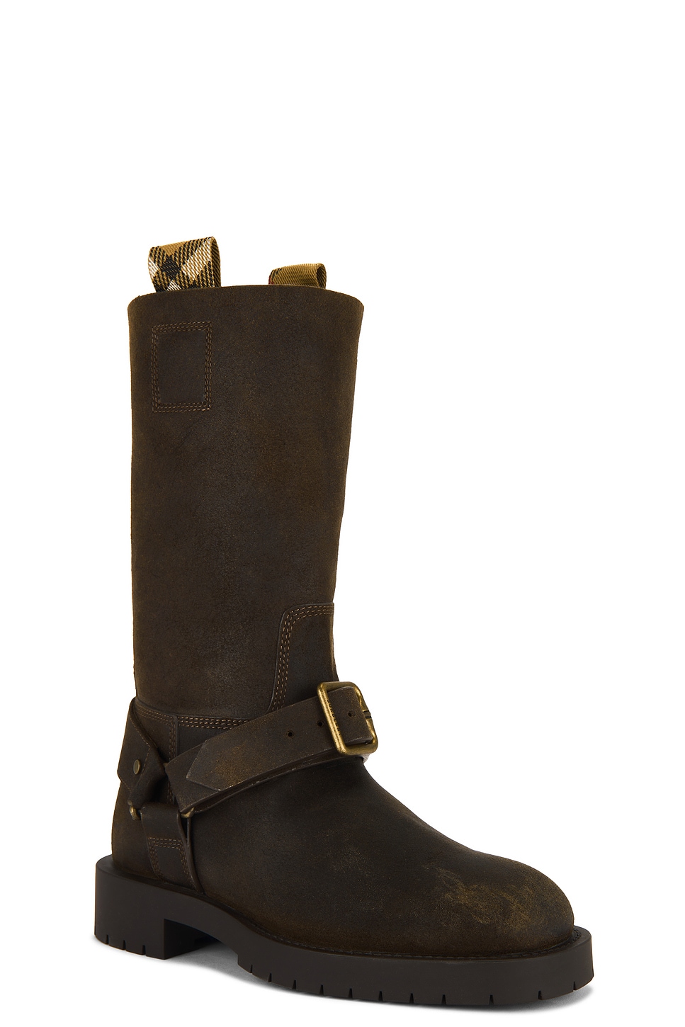 Burberry Soft Saddle Suede Knee-high Boots In Blue