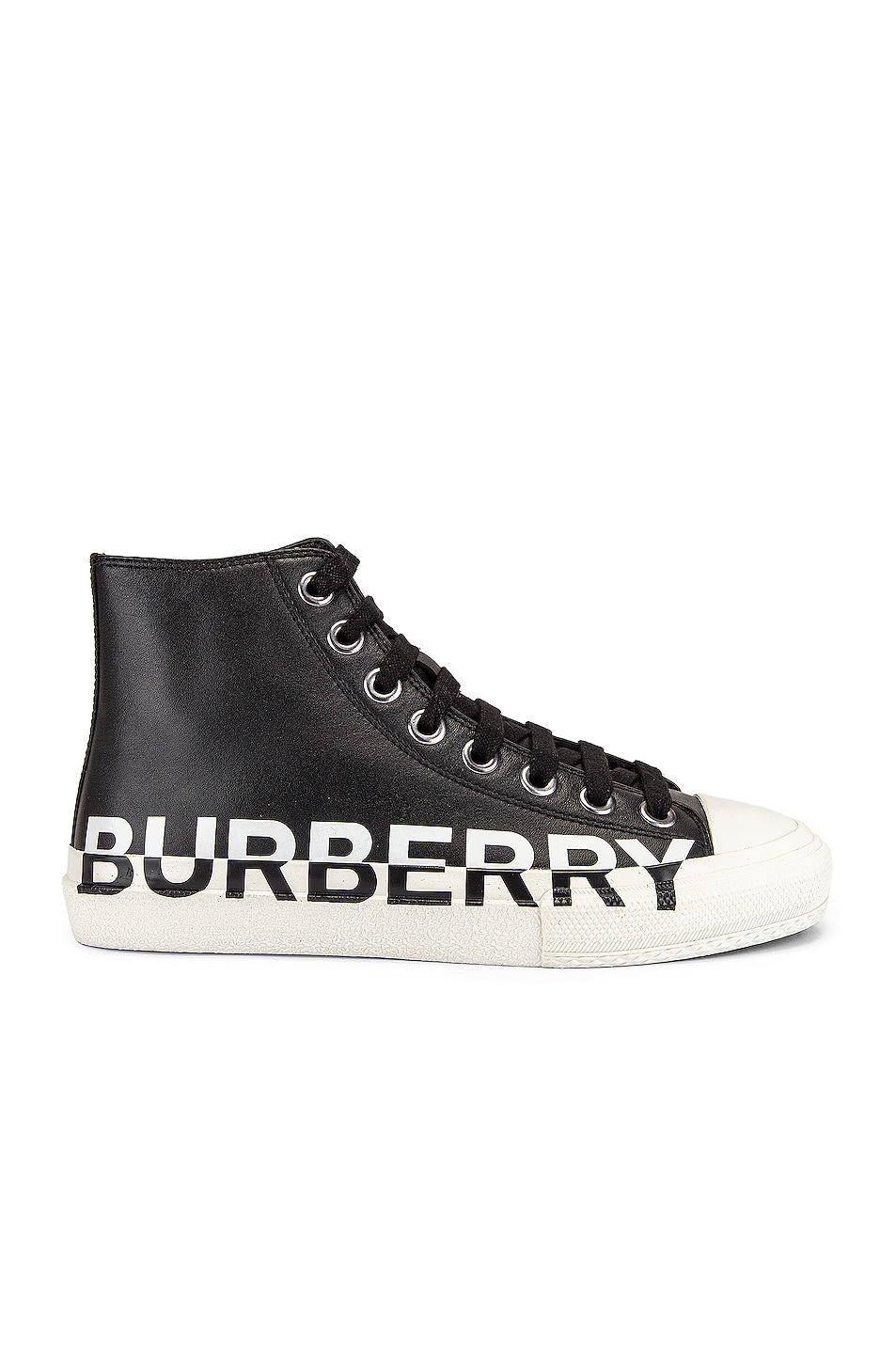 Image 1 of Burberry Larkhall Logo High Top Sneakers in Black