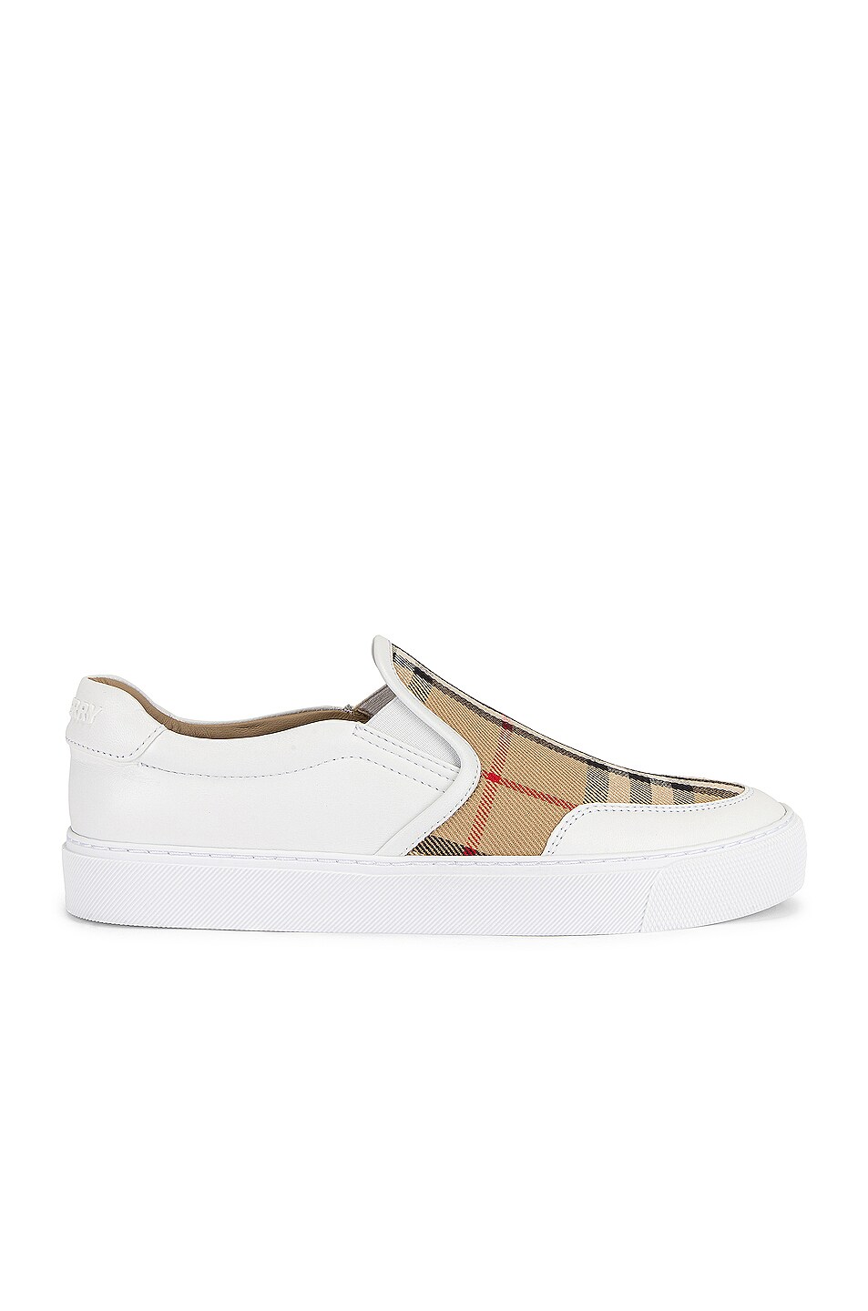 Image 1 of Burberry Salmond Low Top Sneakers in White & Archive