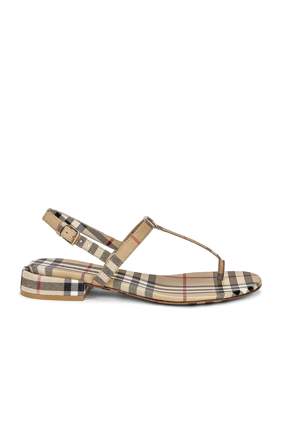Image 1 of Burberry Emily Check Sandals in Archive Beige IP Check