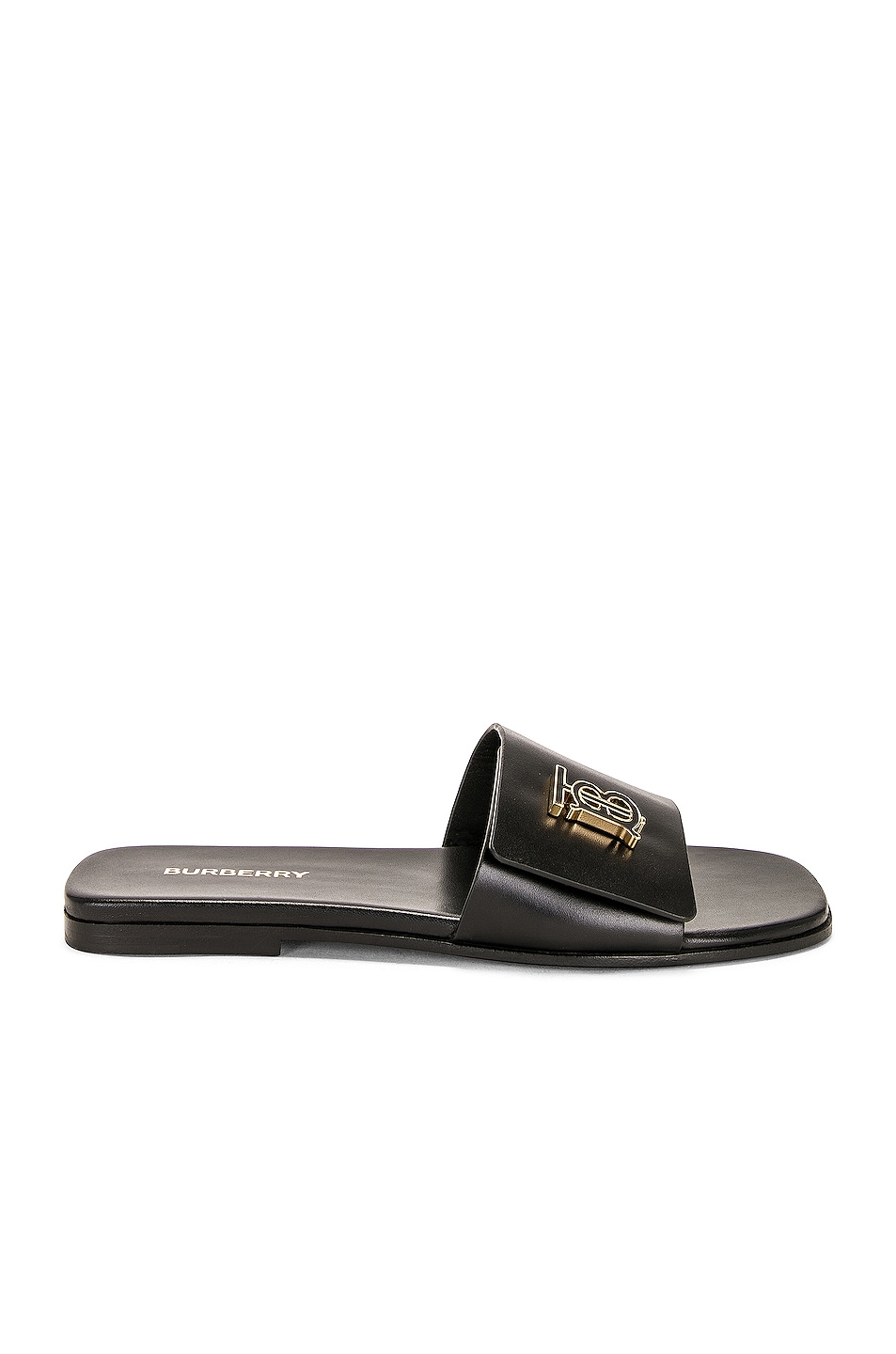 Image 1 of Burberry Sloane Flat Sandal in Black
