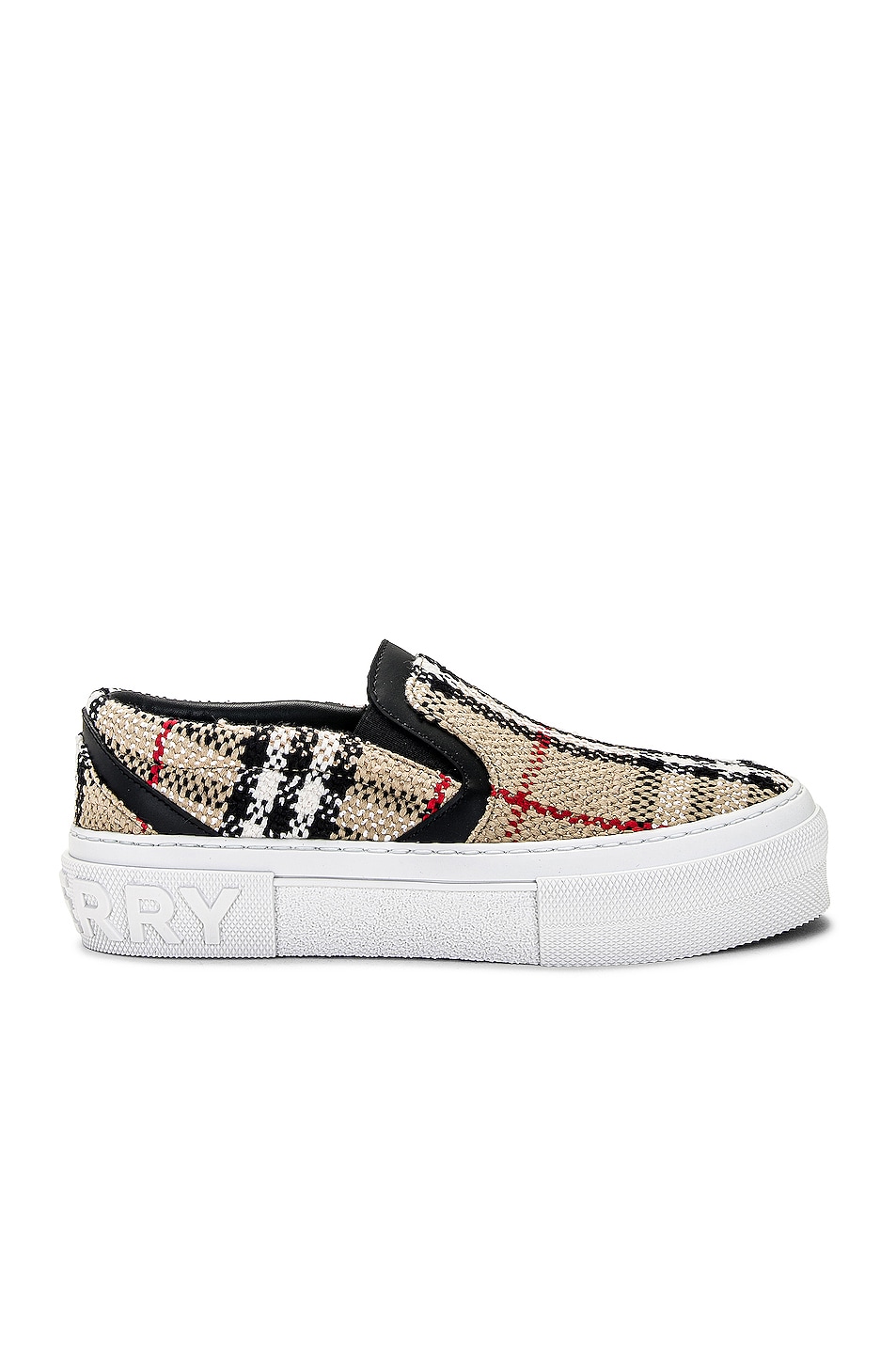 Image 1 of Burberry Curt Check Sneaker in Archive Beige Check