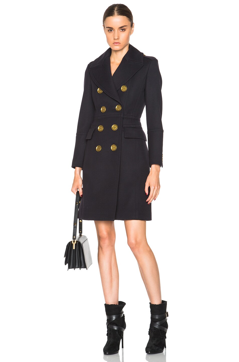 Image 1 of Burberry London Whittingstall Military Style Trench in Navy