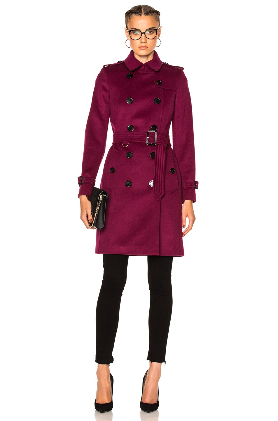 Image 1 of Burberry Trench Coat in Cherry Pink