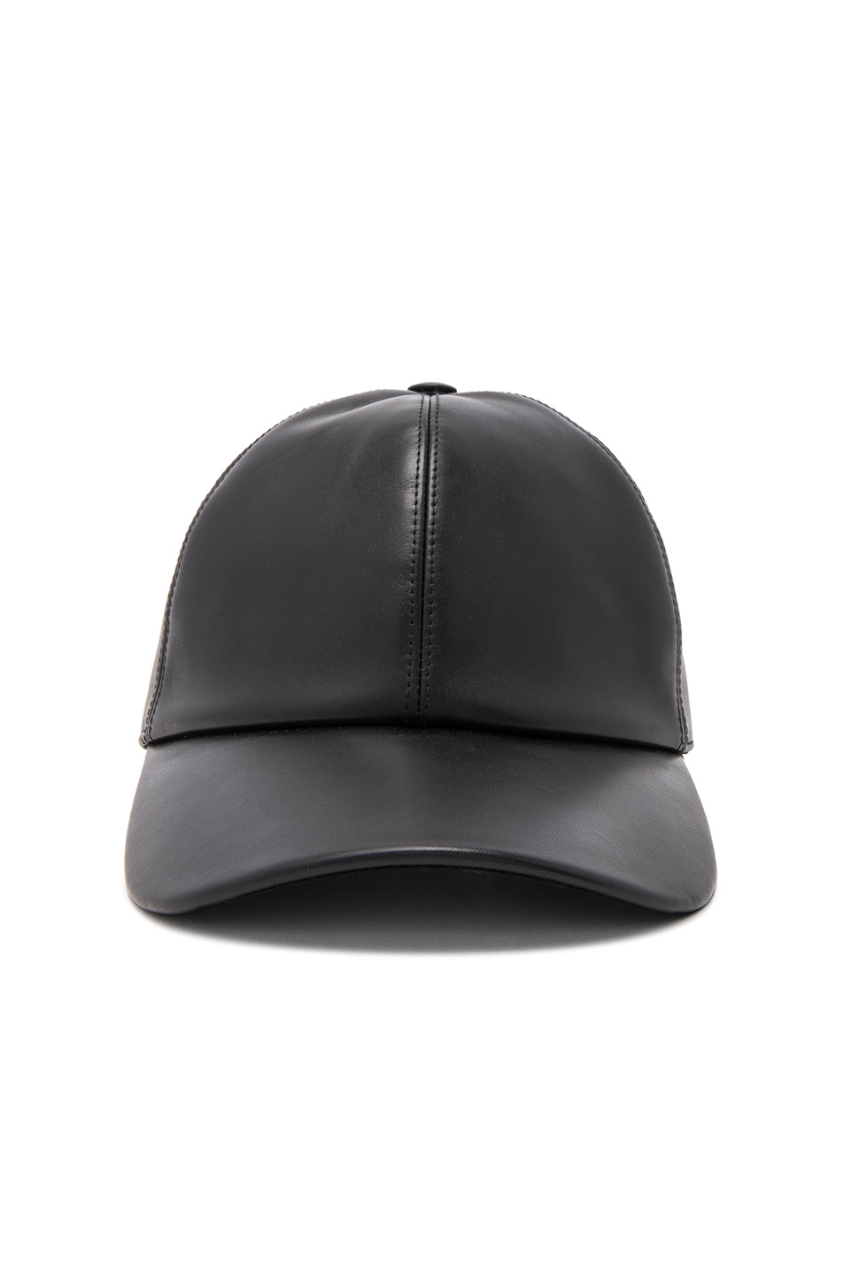 Image 1 of Buscemi Leather Baseball Cap in Black